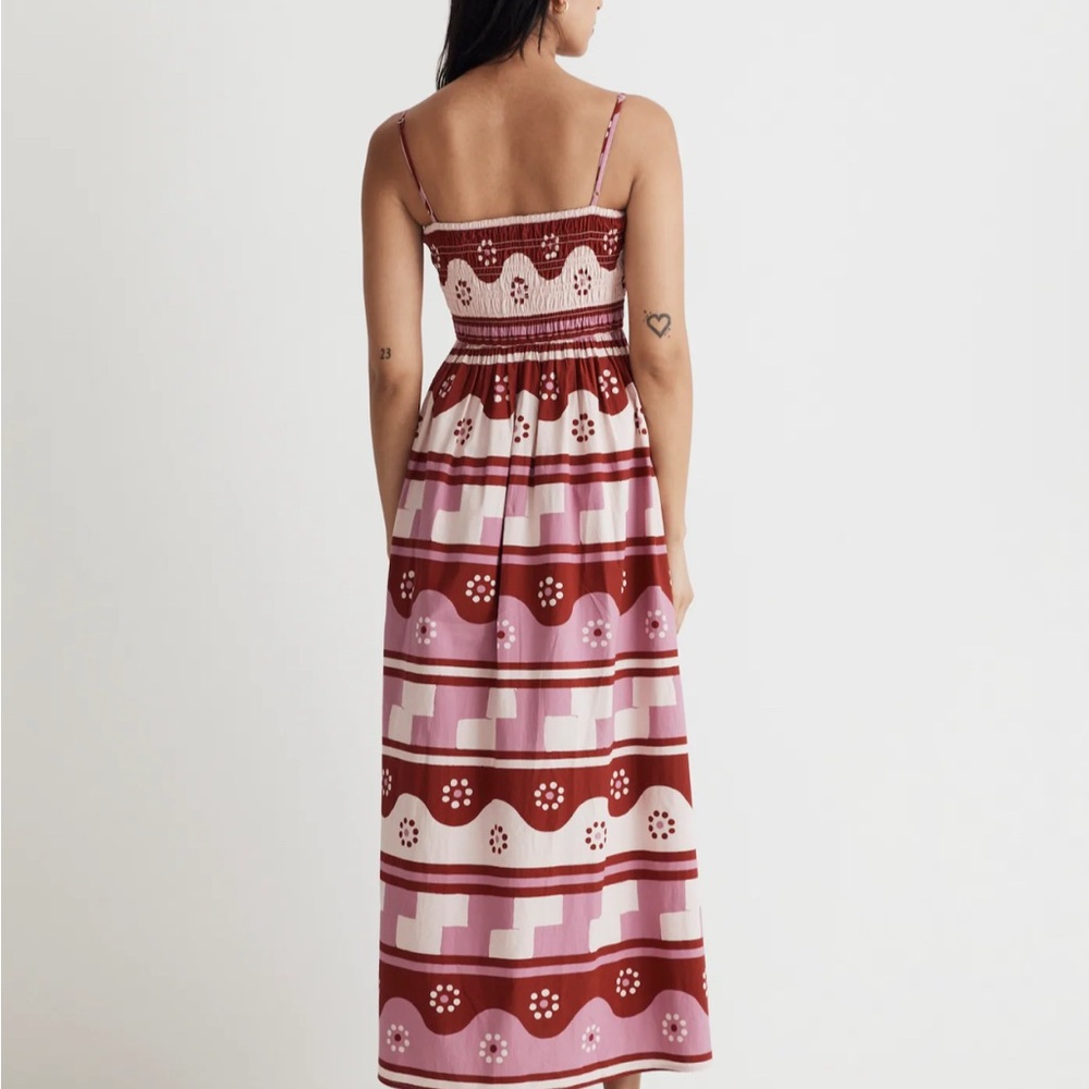Madewell Pink & Dark Pink Floral Smocked Mini Dress